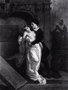 Romeo og Julie - gravering af Eugene Delacroix af Ferdinand Victor Eugene Delacroix