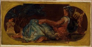 Skitse til Salon de la Paix på rådhuset i Paris: Minerve, mellem 1849 og 1852 (olie på lærred) af Ferdinand Victor Eugene Delacroix
