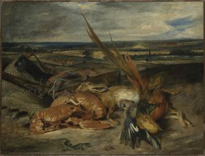 Stilleben med en hummer, 1827. af Ferdinand Victor Eugene Delacroix