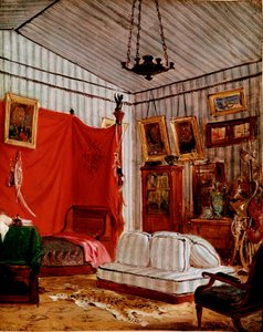 Studie for Interieur med to portrætter (maleri, ca. 1834) af Ferdinand Victor Eugene Delacroix