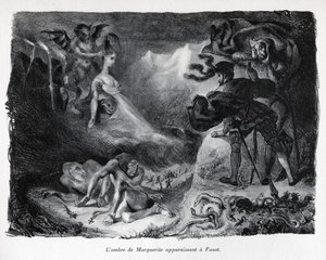 Gretschens skygge dukker op hos Faust af Ferdinand Victor Eugene Delacroix