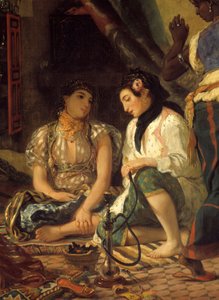 The women of Algiers in their Detail apartment. Painting by Eugene Delacroixdani af Ferdinand Victor Eugene Delacroix