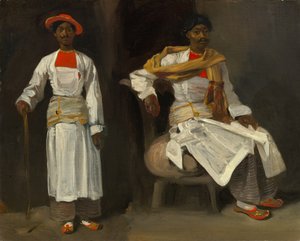 To studier af en indianer fra Calcutta, ca. 1823-24 (olie på lærred) af Ferdinand Victor Eugene Delacroix