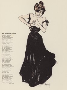 Kvinde griner (farve litho)