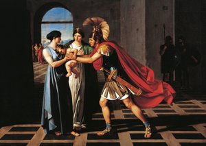 Andromache opsnapper Hector ved Scaean-porten af Ferdinando Castelli