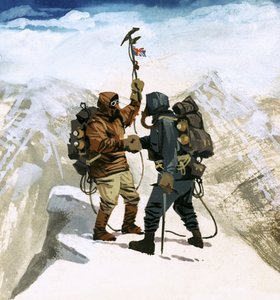 Hillary og Tensing når toppen af Mount Everest