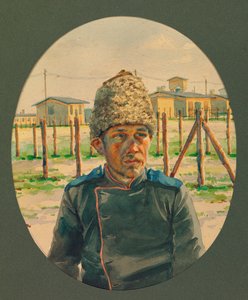 Portræt af en russisk artillerist, der forlader hospitalet, Gustrow af Fernand Barbier