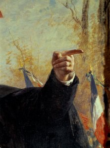 Hånd. Detalje af portrættet af Paul Deroulede (1846-1914), fransk nationalistisk militant, der peger fingeren. Maleri af Fernand Cormon (1845-1924) af Fernand Cormon