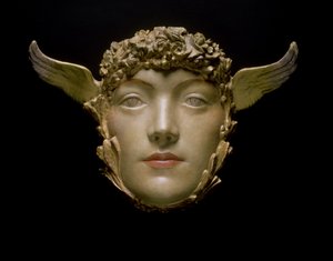 En maske, ca. 1897 (gips) af Fernand Khnopff