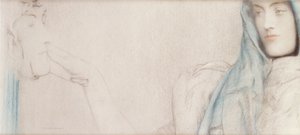 Studie for The Secret, c.1902 af Fernand Khnopff