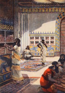 The Famous Library of King Ashur-Bani-Pal, i Nineveh, illustration fra 