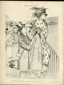 Illustration af Gottlob (1873-1935) i Le Lire, 21/12/07 - Resultater af løb - Kærlighed, Mode, de riges liv, Hippisme - Kvinder af Fernand Louis Gottlob
