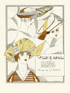 Annonce for Verlaine, Modes, Lingeri, Bibelots, pub. 1914 (stenciltryk) af Fernand Siméon