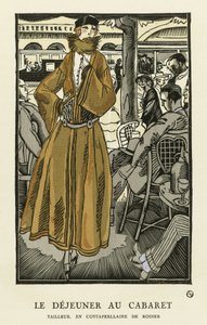 Frokost på Cabaret, pub. 1921 (stencilprint) af Fernand Siméon