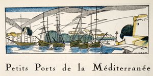 Middelhavshavn fra Gazette de Bon Ton, pub. 1920 (stenciltryk) af Fernand Siméon