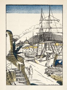 St Tropez fra Gazette de Bon Ton, pub. 1920 (stenciltryk)