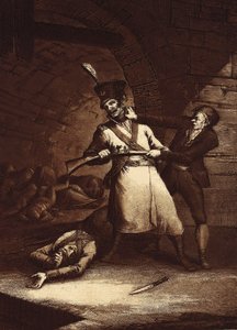 Jose de la Hera gør oprør mod en af soldaterne fra Napoleonshæren, ca. 1812-13 (ætsning)