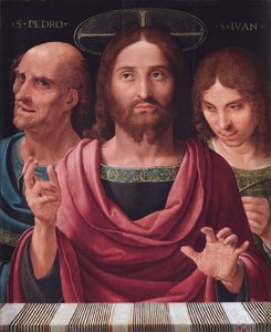 Salvator Mundi mellem de hellige Peter og Johannes, ca. 1507 (olie på træ) af Fernando Yanez de Almedina