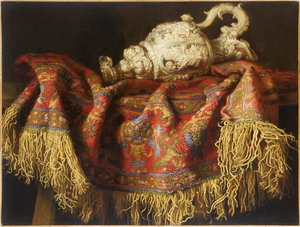 Stilleben med et tæppe, ca. 1640. af Fieravino
