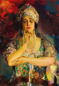 Portræt af sangerinden Nadezhda Plevitskaya, 1924