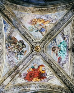 Fresker af Filippino Lippi (1457-1504) på kuplen, Strozzi-kapellet. Santa Maria Novella-kirken, Firenze. Italien