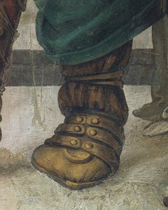 Saint Philip Driving Dragon fra Temple of Hieropolis af Filippino Lippi, detalje af fodtøj, fresco af Filippino Lippi
