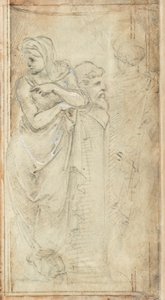 To draperede kvinder, der står på hver side af en herm af Filippino Lippi