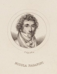 Portræt af Niccolò Paganini 1782-1840, 1840. af Filippo Caporali