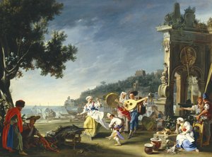 Tarantella ved Mergellina, ca. 1750