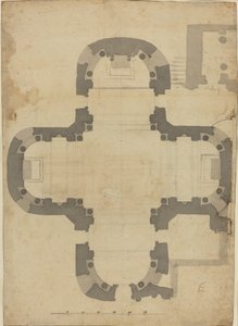 Plantegning [verso] af Filippo Juvarra