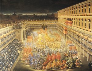 Festival til ære for Dronning Christina (1626-89) af Sverige i Palazzo Barberini