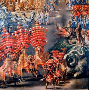 Fest i Palazzo Barberini til ære for Christine de Suede (Christine af Sverige), den 28/02/1656 Detalje. Maleri af Filippo Lauri (1623-1694) og Filippo Gagliardi (død 1659). Rom fra det 17. århundrede, Roms museum