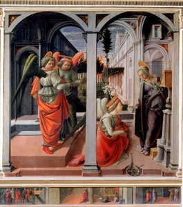 Bebudelse Detrempe på træ af Filippo Lippi (ca. 1406-1469) 1440 ca. Sol. 175,25x183 cm Firenze, San Lorenzo-kirken, Kapel Martelli