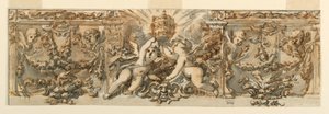 Tegning, udsmykning af en frise, ca. 1770 af Filippo Marchionni
