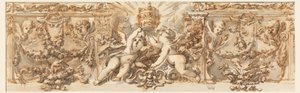Tegning, udsmykning af en frise, ca. 1770 af Filippo Marchionni