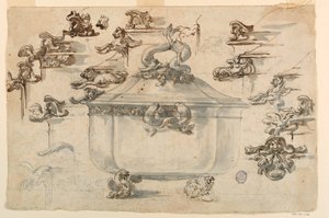Tegning, design til sølvterrin, 1769 af Filippo Marchionni