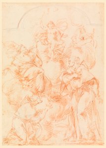Tegning, studie til et alterbillede med Jesusbarnet, 1750-1800 af Filippo Marchionni