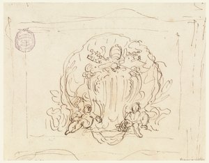 Tegning, Tavle med pave Benedikt XIV