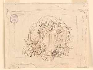 Tegning, Tavle med pave Benedikt XIV