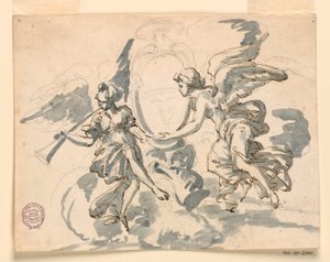 Tegning, En prælats våbenskjold, ca. 1750 af Filippo Marchionni