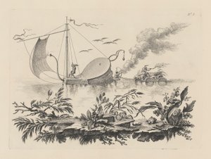 Måde at transportere varer på flåder trukket af en bælge (Måden at transportere varer på pramme trukket af en bælge) af Filippo Morghen