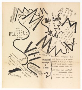 Konsonantord vokaler tal i Frihed. De futuristiske ord, 1915. af Filippo Tommaso Marinetti