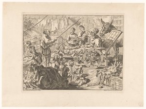 Pulcinella i en rullestol af Filippo Vasconi