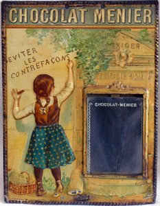 reklameplade af chokolade Menier, ca. 1900 (emalje) af Firmin (after) Bouisset
