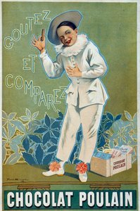 Plakatannonce af Firmin Etienne Bruisset (1859-1925) for Chocolat Poulain "" Smag og sammenlign""