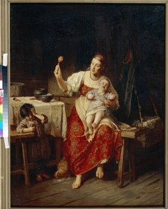 La belle mere - Peinture de Firs Sergeevich Zhuravlev ((Firs Jouravliov af Firs Sergeevich Zhuravlev
