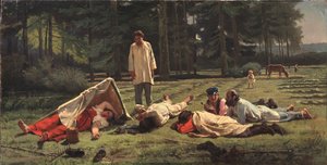 Hvil ved høhøsten, 1887