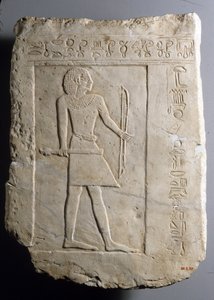 Begravelsesstela af bueskytten Semin, ca. 2120-2051 f.Kr. (malet kalksten)