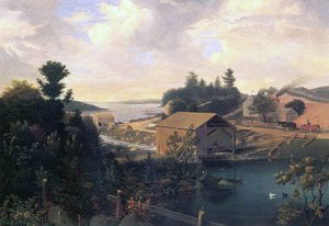 Møllen i Lanesville, 1849 af Fitz Henry Lane
