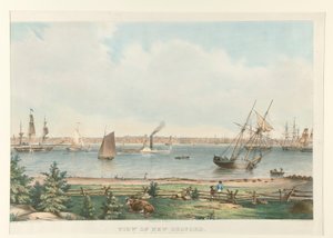 Udsigt over New Bedford. / Fra Fort nær Fairhaven af Fitz Henry Lane